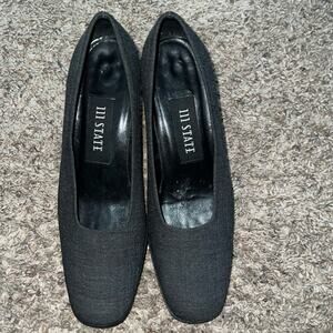 111 state vintage low block heel leather sole gray pumps‎ women’s size 8